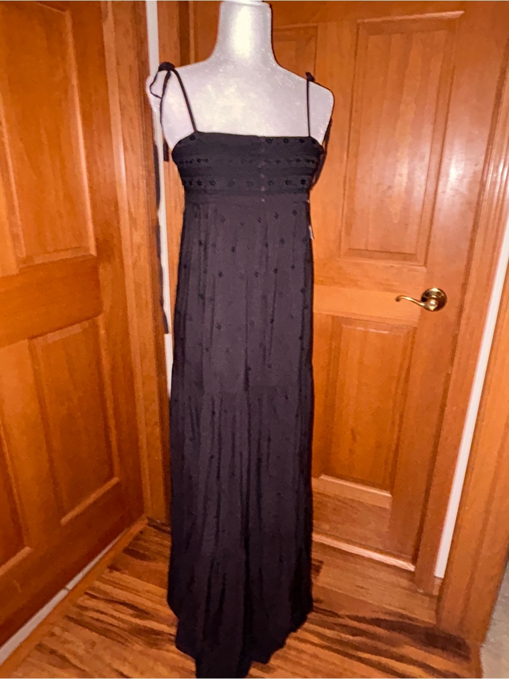 Spiritual Gangster Black Spaghetti-Strap Maxi Dress